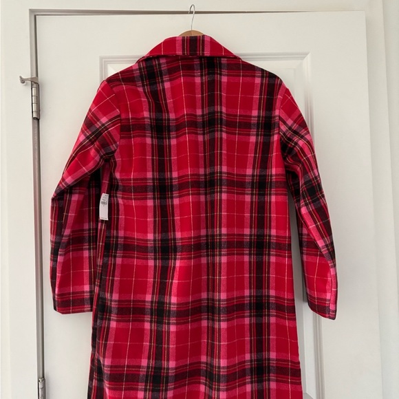 NWT Old Navy Soft Brushed Overcoat Red Tartan Plaid - Picture 10 of 10
